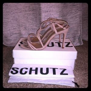 Schutz Tanino II Suede Heeled Sandals